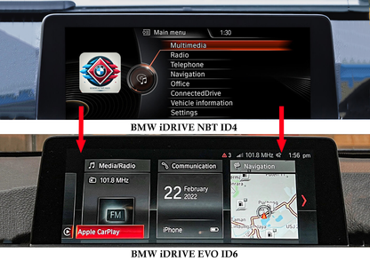 BMW NBT EVO iD4 to iD6 flash upgrade with CarPlay Full Screen