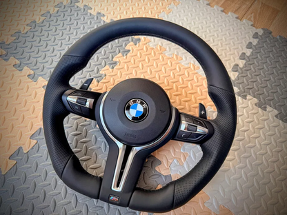 Volan BMW F10 teşit M Performance cu padele si piele perforata BimmerTweaks