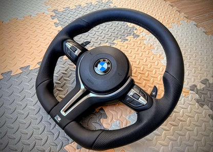 Volan BMW F10 teşit M Performance cu padele si piele perforata BimmerTweaks